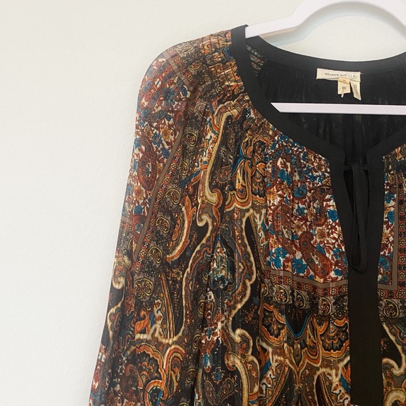 Anthropologie Blouse Meadow Rue Marya Paisley Print Peasant Top Boho Fall Sz XS - Picture 8 of 14